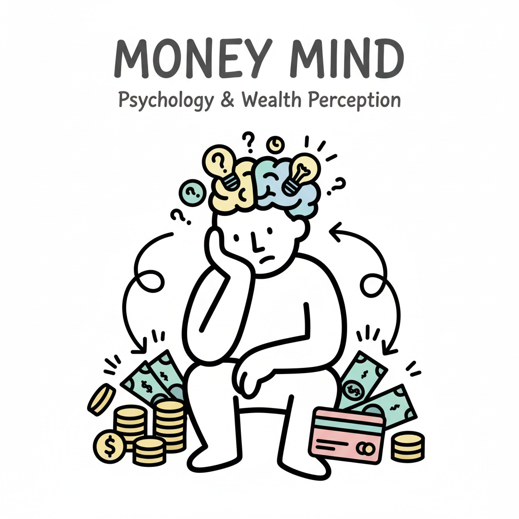 Cover image representing the theme of money psychology and wealth perception