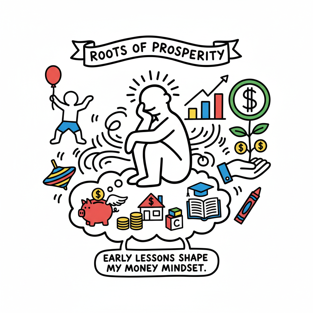 Illustration of early financial education impact on money mindset